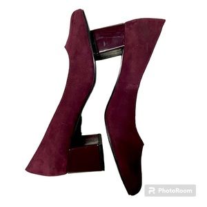 NWT Bandolino Women's Ora Burgundy‎ Maroon Faux Suede Block Heels Size 8M